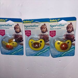 Lot 3 safety 1st baby infant pacifier binky sports basketball football